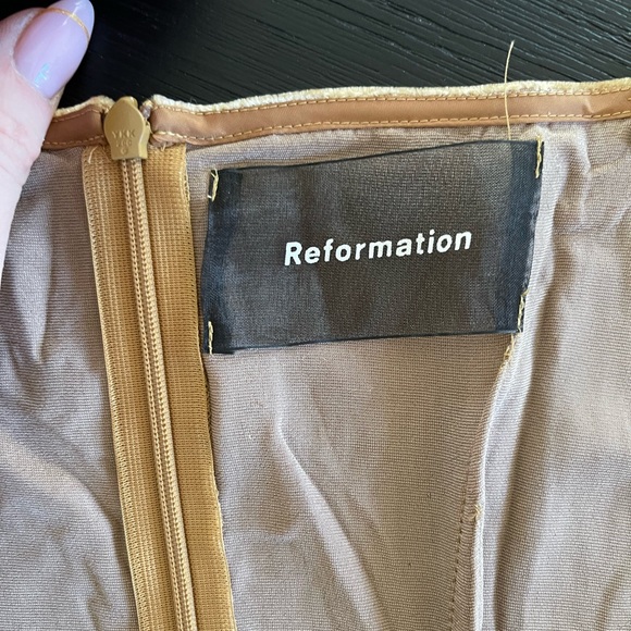 Reformation Gaia velvet slip dress in gold - Picture 5 of 5